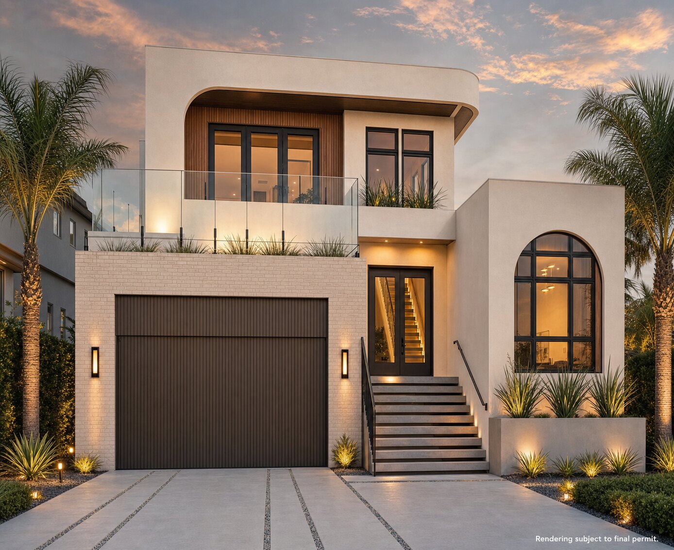 116 Bosphorous — front elevation with wood-slat screen