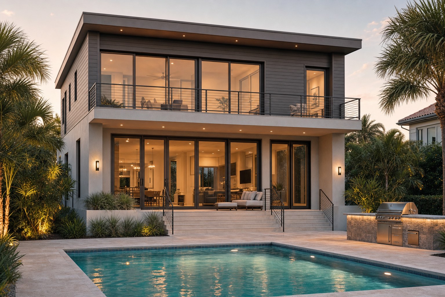 116 Bosphorous — rear elevation with pool deck